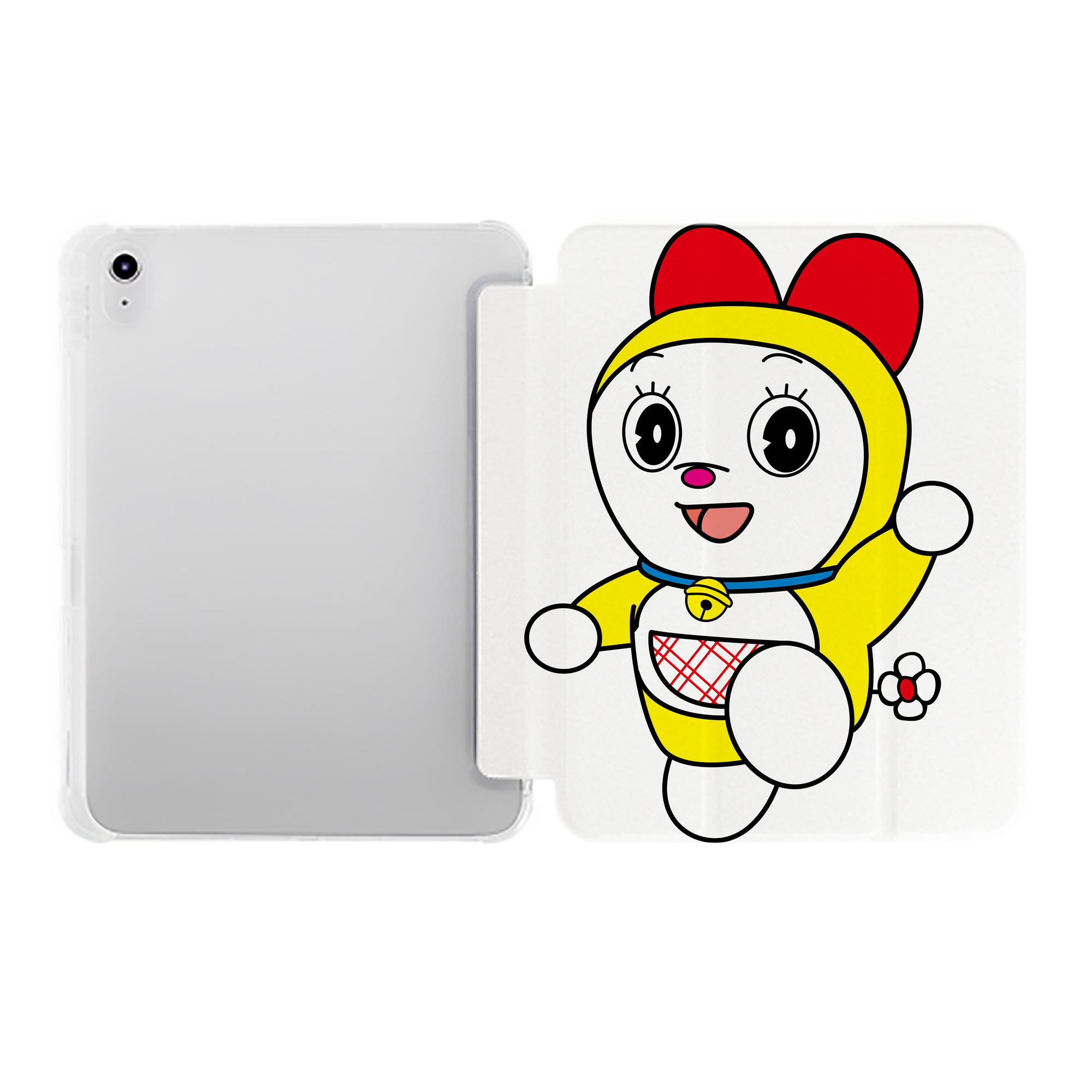 （画像用） ドラえもん ドラミ Doraemon Dorami IPad ケース ペン収納付き 三つ折りスタンド PUレザー×シリコン 対応機種9.5/10.5/10.9インチ